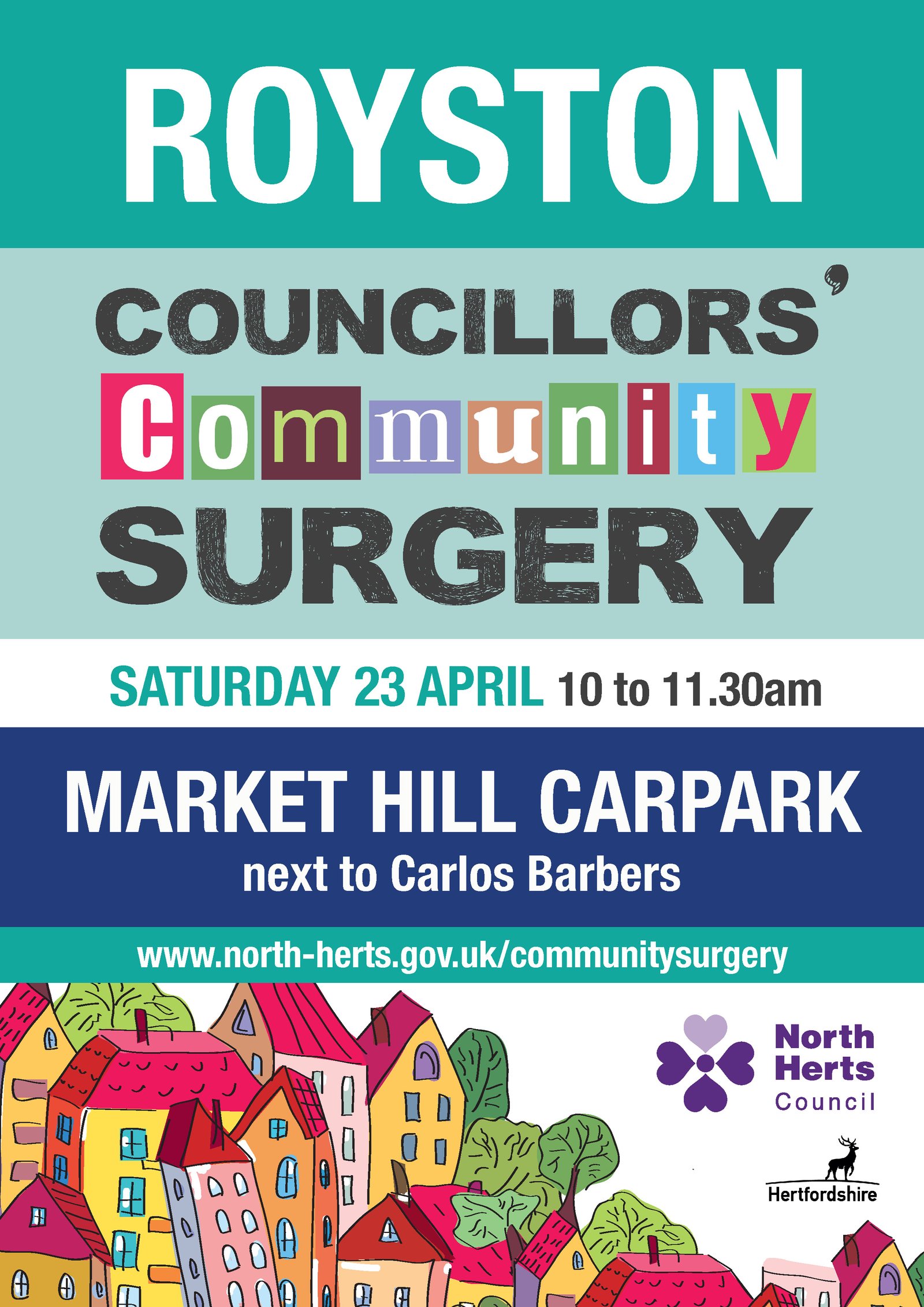 Royston Councillor Surgeries @ Market Hill Carpark - next to Carlos Barbers | England | United Kingdom