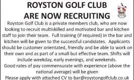 Recruitment – Royston Golf Club