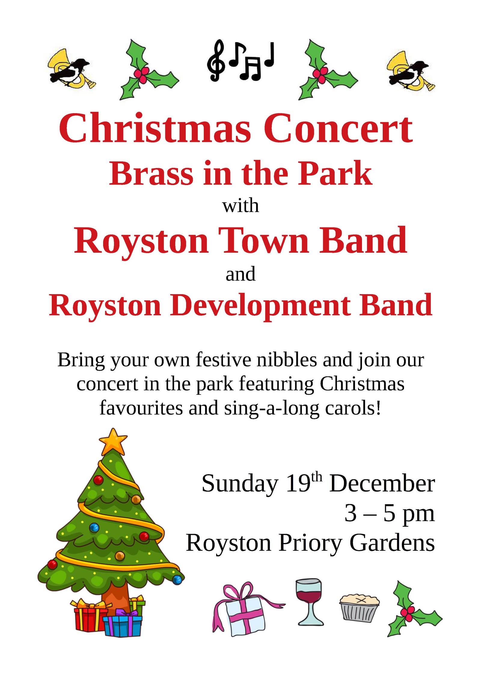 Royston Town Band Outdoor Christmas Concert @ Priory Gardens Band Stand, Royston | England | United Kingdom
