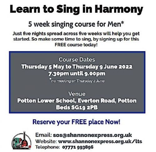 Learn to Sing in Harmony @ Potton Lower School | Potton | England | United Kingdom